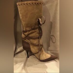 Vintage Emanuel Ungaro Brown SuedeHeel Boots Size 8.5